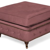 Chesterfield Deluxe Σκαμπό Σαλονιού Τετράγωνο Βελούδο Σάπιο Μήλο CHES118 75x70x45cm
