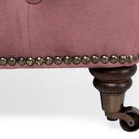Chesterfield Deluxe Σκαμπό Σαλονιού Τετράγωνο Βελούδο Σάπιο Μήλο CHES118 75x70x45cm