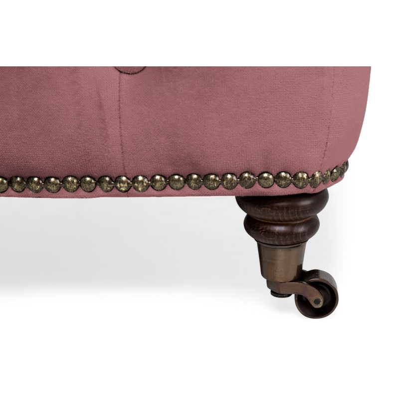 Chesterfield Deluxe Σκαμπό Σαλονιού Τετράγωνο Βελούδο Σάπιο Μήλο CHES118 75x70x45cm