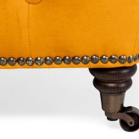 Chesterfield Deluxe Σκαμπό Σαλονιού Τετράγωνο Βελούδο Μουσταρδί CHES119 75x70x45cm