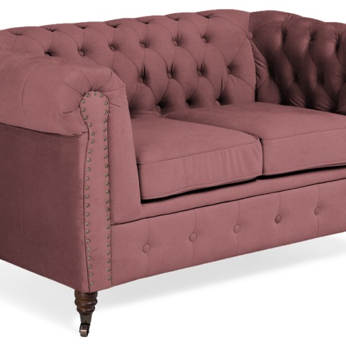 Chesterfiled Deluxe Καναπές 2θέσιος Βελούδο Σάπιο Μήλο CHES019 150x86x80cm