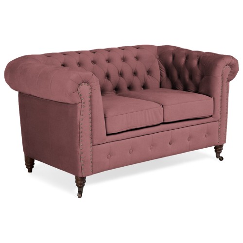 Chesterfiled Deluxe Καναπές 2θέσιος Βελούδο Σάπιο Μήλο CHES019 150x86x80cm