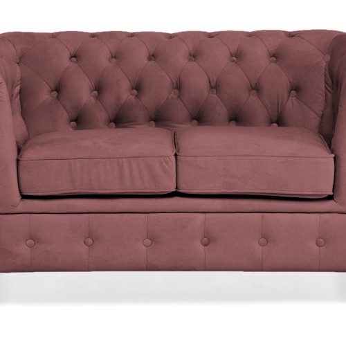 Chesterfiled Deluxe Καναπές 2θέσιος Βελούδο Σάπιο Μήλο CHES019 150x86x80cm