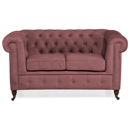 Chesterfiled Deluxe Καναπές 2θέσιος Βελούδο Σάπιο Μήλο CHES019 150x86x80cm