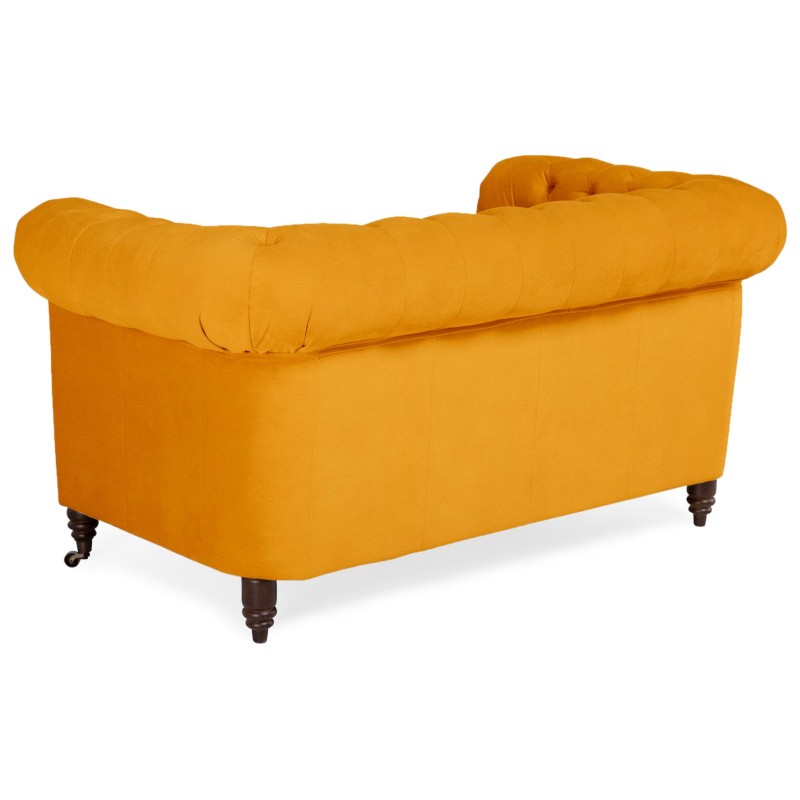 Chesterfiled Deluxe Καναπές 2θέσιος Βελούδο Μουσταρδί CHES020 150x86x80cm