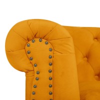 Chesterfiled Deluxe Καναπές 2θέσιος Βελούδο Μουσταρδί CHES020 150x86x80cm