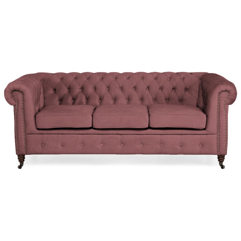 Chesterfiled Καναπές 3θέσιος Βελούδο Σάπιο Μήλο CHES008 203x86x80cm