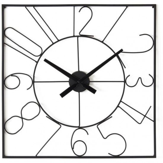 Ρολόι Τοίχου DECO Μεταλλικό Μαύρο 60x4.5x60cm