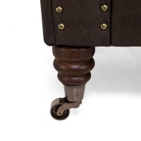 Chesterfield Deluxe Πολυθρόνα Ύφασμα Καφέ Σκούρο CHES110 94x86x80cm