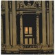 Γυάλινο Κηροπήγιο Ρεσό Με Παραστάσεις Καφέ Χρώμα 15x15x15 cm