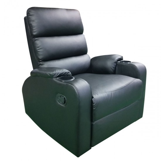 Πολυθρόνα Relax HEDER Μαύρο PU 80x78x98cm