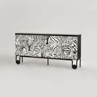 Μπουφές Stilig από MDF σε ασπρόμαυρο 183x40x90cm