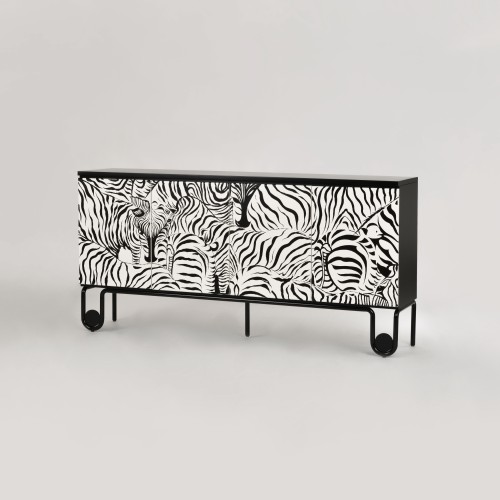 Μπουφές Stilig από MDF σε ασπρόμαυρο 183x40x90cm