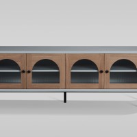 Έπιπλο TV Stilig από MDF σε ανοιχτό γκρι 200x40x60cm