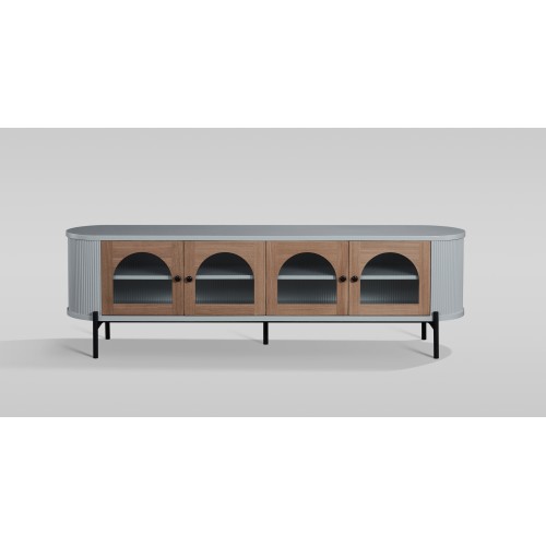 Έπιπλο TV Stilig από MDF σε ανοιχτό γκρι 200x40x60cm