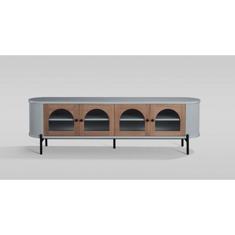 Έπιπλο TV Stilig από MDF σε ανοιχτό γκρι 200x40x60cm