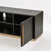 Έπιπλο TV Seville από ξύλο βελανιδιάς σε μαύρο 180x38x50cm
