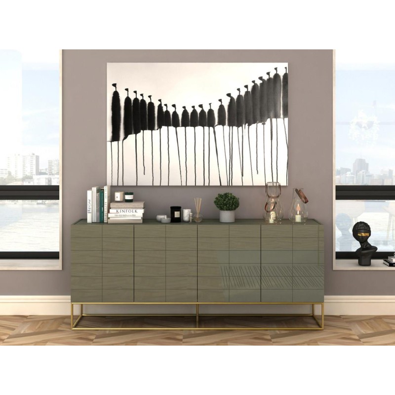 Μπουφές Rose Hill RH01 από MDF και ατσάλι σε πράσινο 180x39.5x75cm