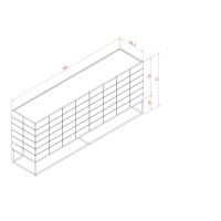 Μπουφές Rose Hill RH01 από MDF και ατσάλι σε πράσινο 180x39.5x75cm