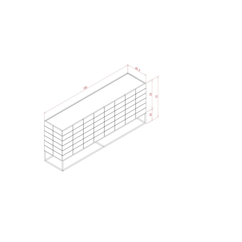 Μπουφές Rose Hill RH01 από MDF και ατσάλι σε πράσινο 180x39.5x75cm