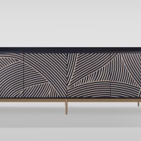 Έπιπλο TV Stilig από MDF σε σκούρο μπλε 200x40x72cm