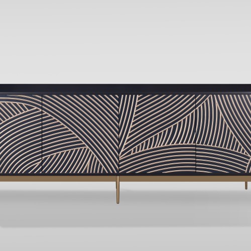 Έπιπλο TV Stilig από MDF σε σκούρο μπλε 200x40x72cm