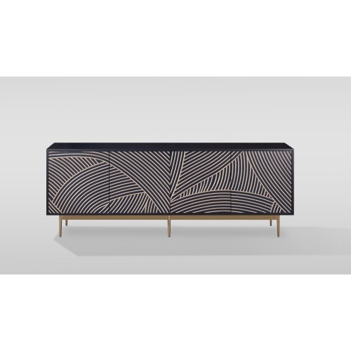 Έπιπλο TV Stilig από MDF σε σκούρο μπλε 200x40x72cm