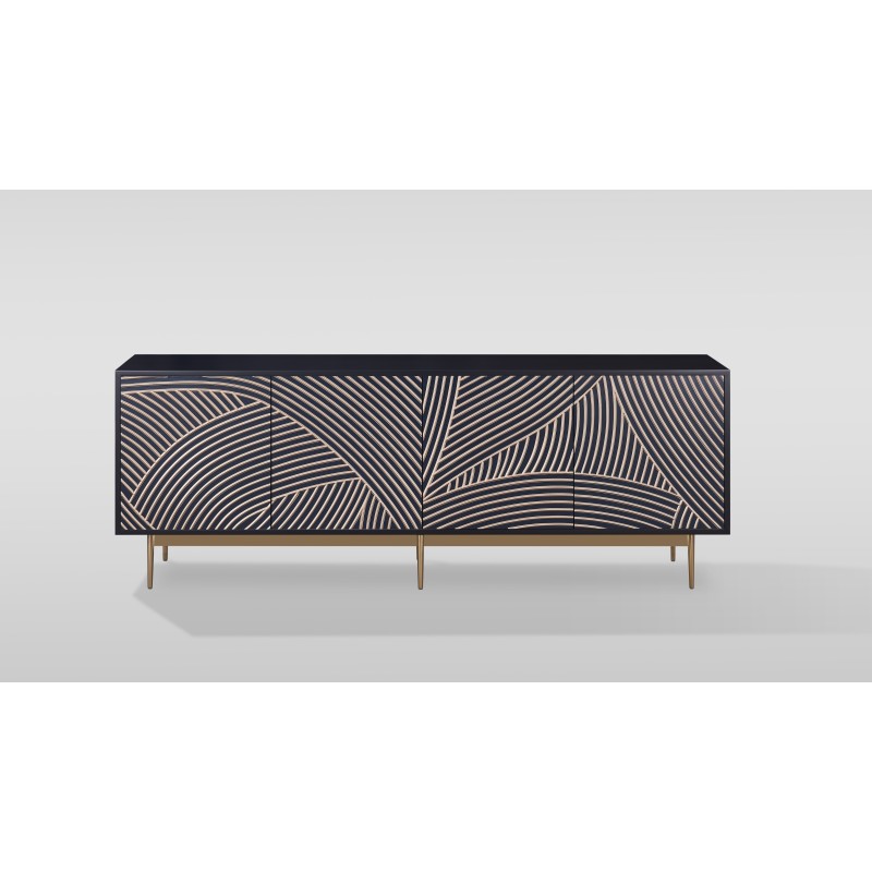 Έπιπλο TV Stilig από MDF σε σκούρο μπλε 200x40x72cm