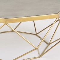 Τραπέζι σαλονιού Glamour από MDF σε χρυσό 106x106x40