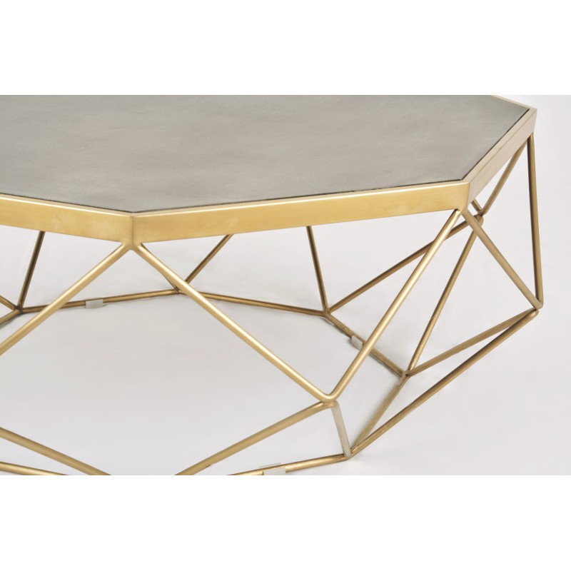 Τραπέζι σαλονιού Glamour από MDF σε χρυσό 106x106x40