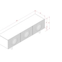 Έπιπλο TV Hudson από MDF σε λευκό 180x49x50cm
