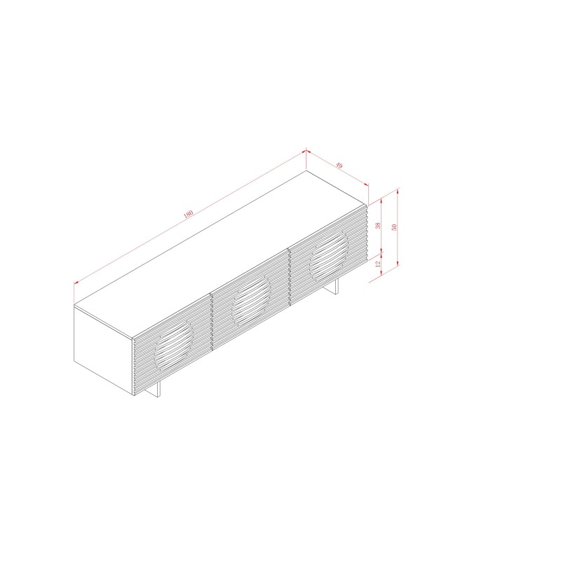 Έπιπλο TV Hudson από MDF σε λευκό 180x49x50cm