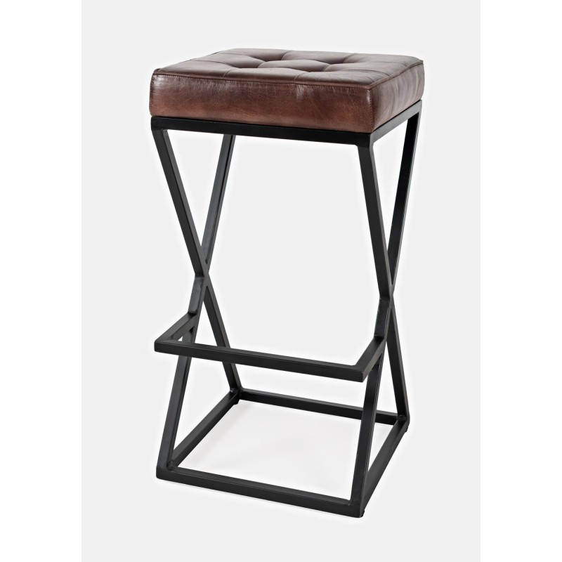Σκαμπό bar Avola σε σκούρα καφέ απόχρωση 38x38x74cm