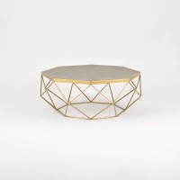 Τραπέζι σαλονιού Glamour από MDF σε χρυσό 106x106x40