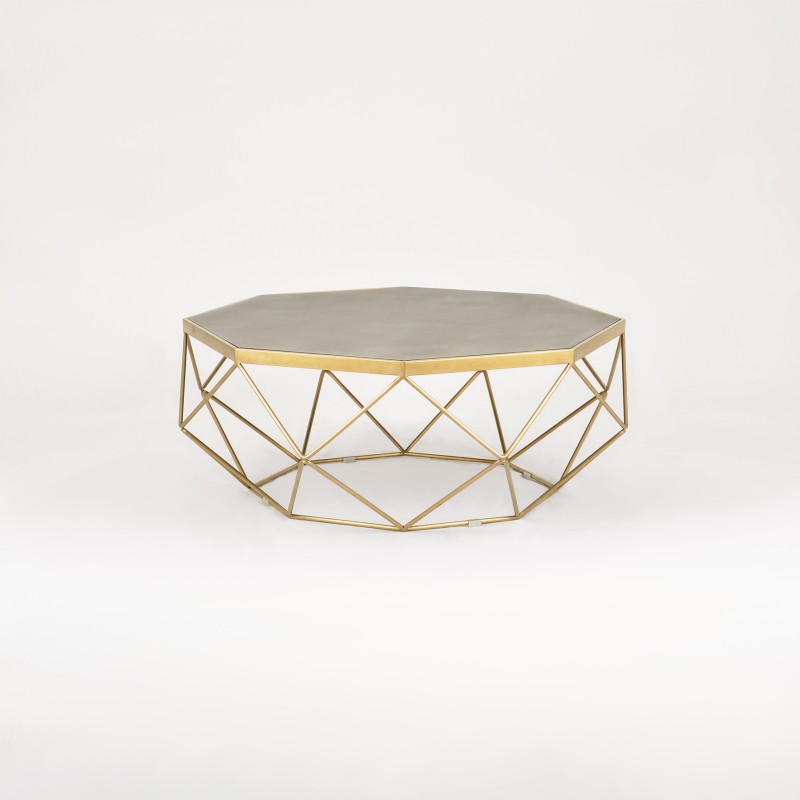 Τραπέζι σαλονιού Glamour από MDF σε χρυσό 106x106x40