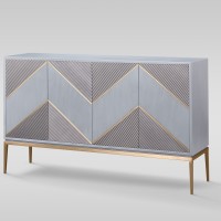 Μπουφές Stilig από MDF σε γκρι απόχρωση και χρυσές λεπτομέρειες 150x40x90cm