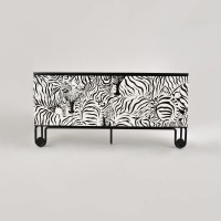 Μπουφές Stilig από MDF σε ασπρόμαυρο 183x40x90cm