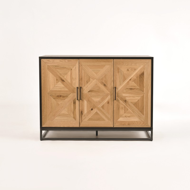 Μπουφές Indus από ξύλο σε φυσική απόχρωση 117.5x46x87cm