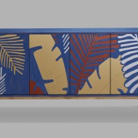 Μπουφές Stilig από MDF με μοτίβο φυτών 160x40x86cm
