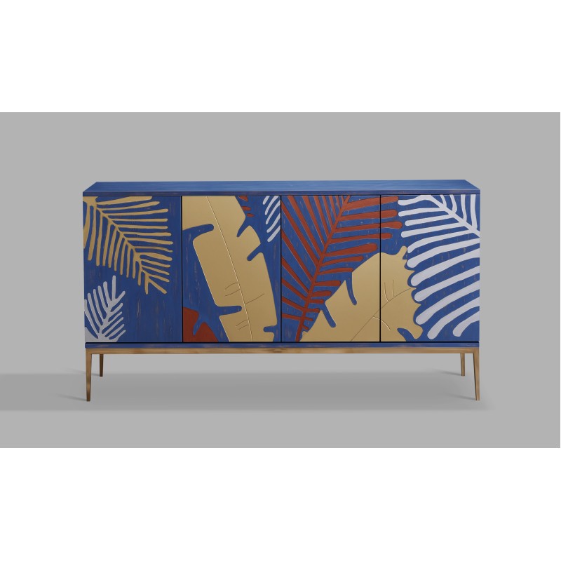 Μπουφές Stilig από MDF με μοτίβο φυτών 160x40x86cm