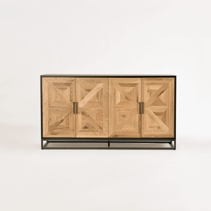 Μπουφές Indus από ξύλο σε φυσική απόχρωση 160x46x87cm