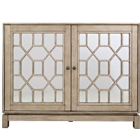 Μπουφές Avola από ξύλο ακακίας σε ασημί 127x40.5x99cm