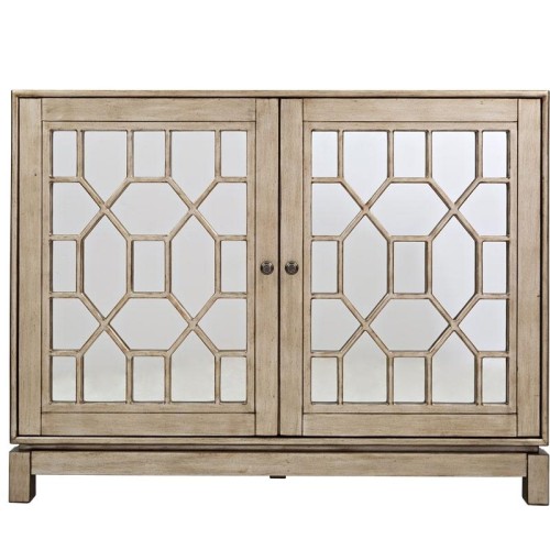 Μπουφές Avola από ξύλο ακακίας σε ασημί 127x40.5x99cm