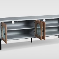 Έπιπλο TV Stilig από MDF σε ανοιχτό γκρι 200x40x60cm