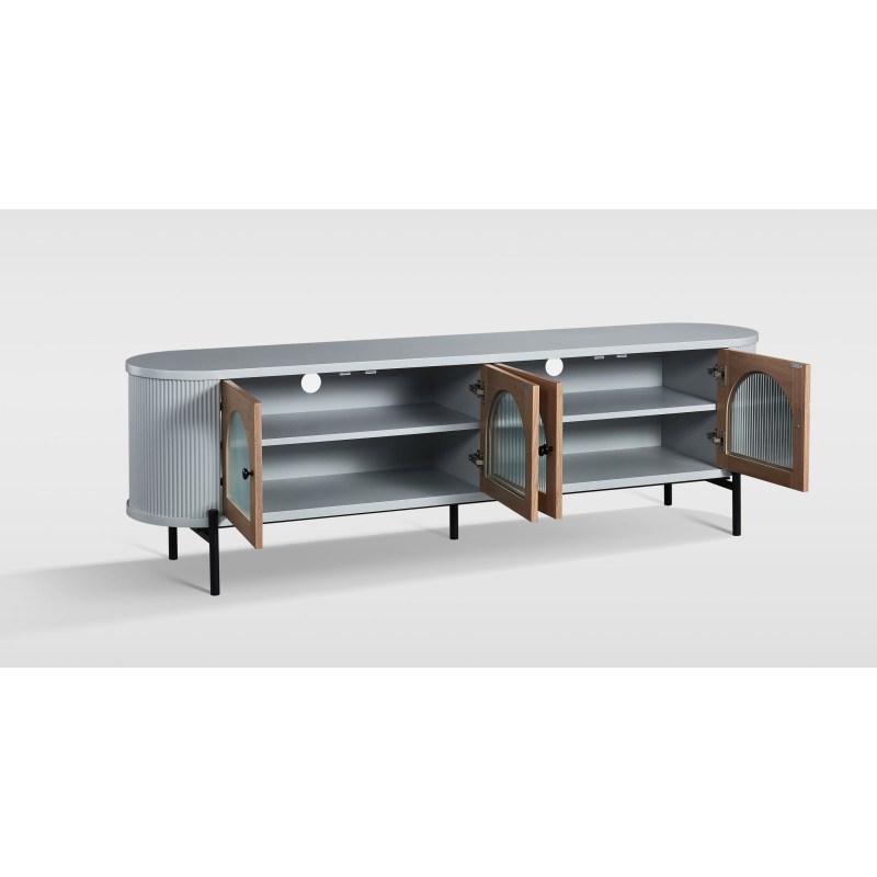 Έπιπλο TV Stilig από MDF σε ανοιχτό γκρι 200x40x60cm
