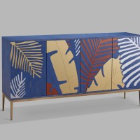 Μπουφές Stilig από MDF με μοτίβο φυτών 160x40x86cm
