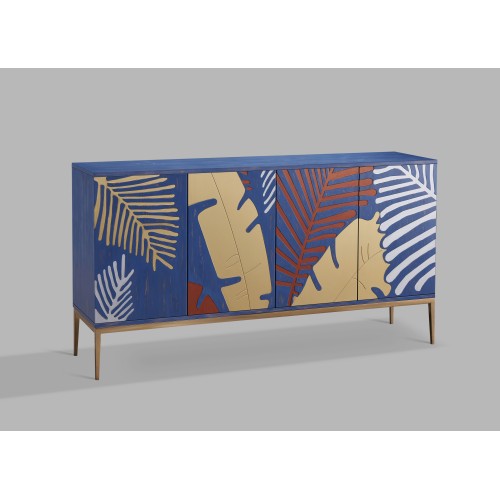 Μπουφές Stilig από MDF με μοτίβο φυτών 160x40x86cm