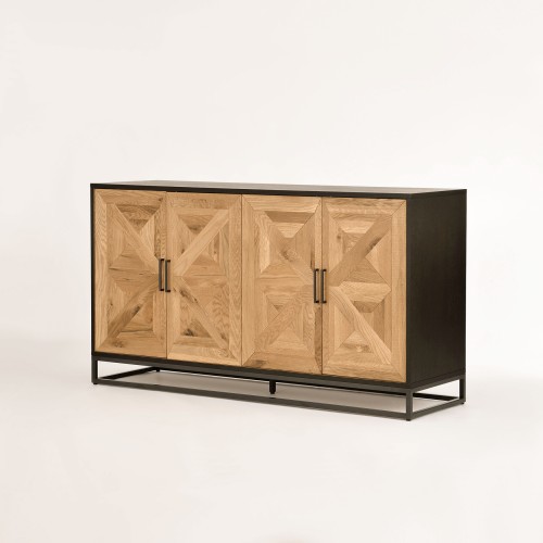 Μπουφές Indus από ξύλο σε φυσική απόχρωση 160x46x87cm