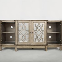 Μπουφές Avola από ξύλο ακακίας σε ασημί-καφέ 178x46x86.5cm