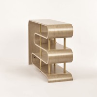 Τραπέζι κονσόλας Stilig από MDF σε γκρι κα χρυσό 122x36x81cm